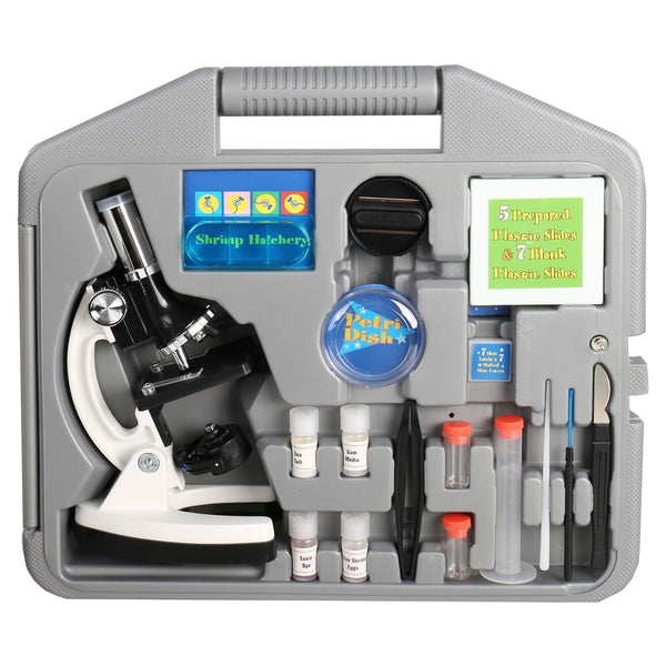 Byomic Beginner Microscope Set 100, 400 and 900x in Case