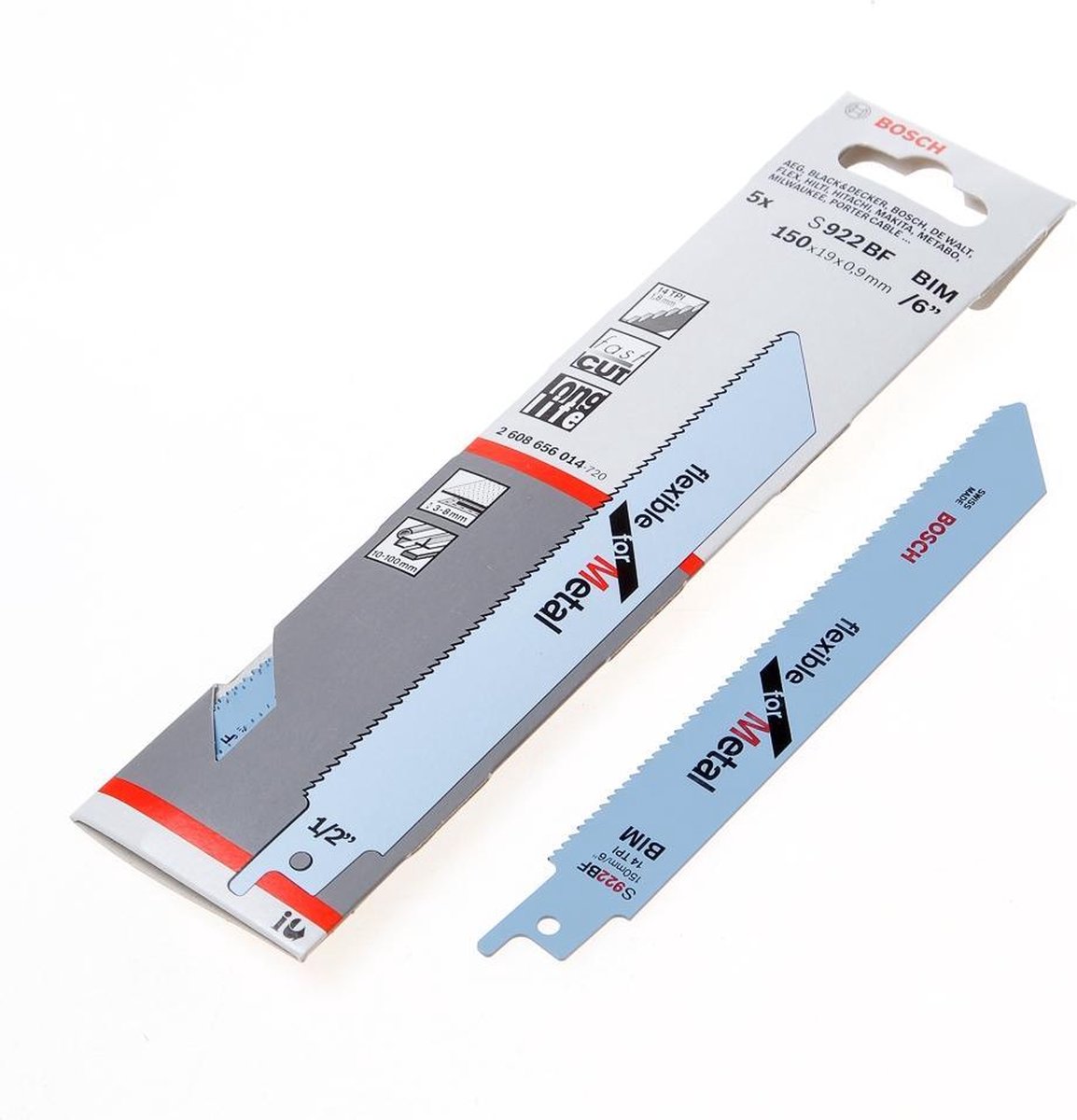 Bosch accessoires 5x reciprozaagblad flexible voor metaal s922bf - 2608656014