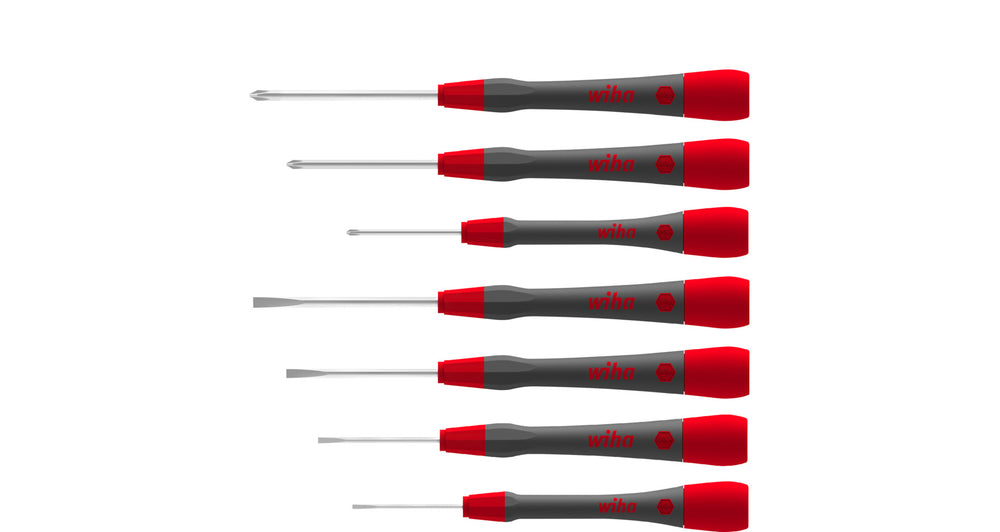 Wiha fijnschroevendraaierset picofinish 42991 (grijs rood)