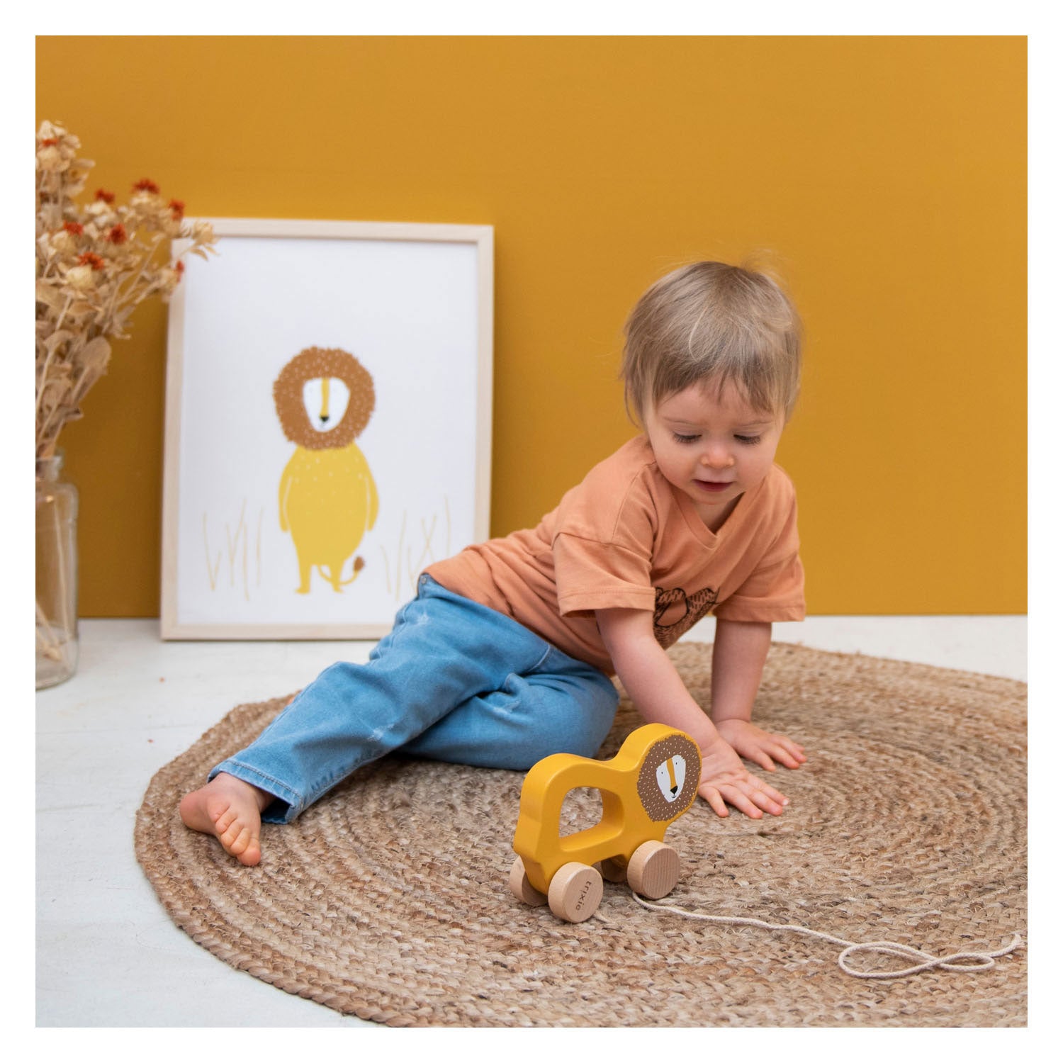 Trixie houten trekfiguur - mr. lion
