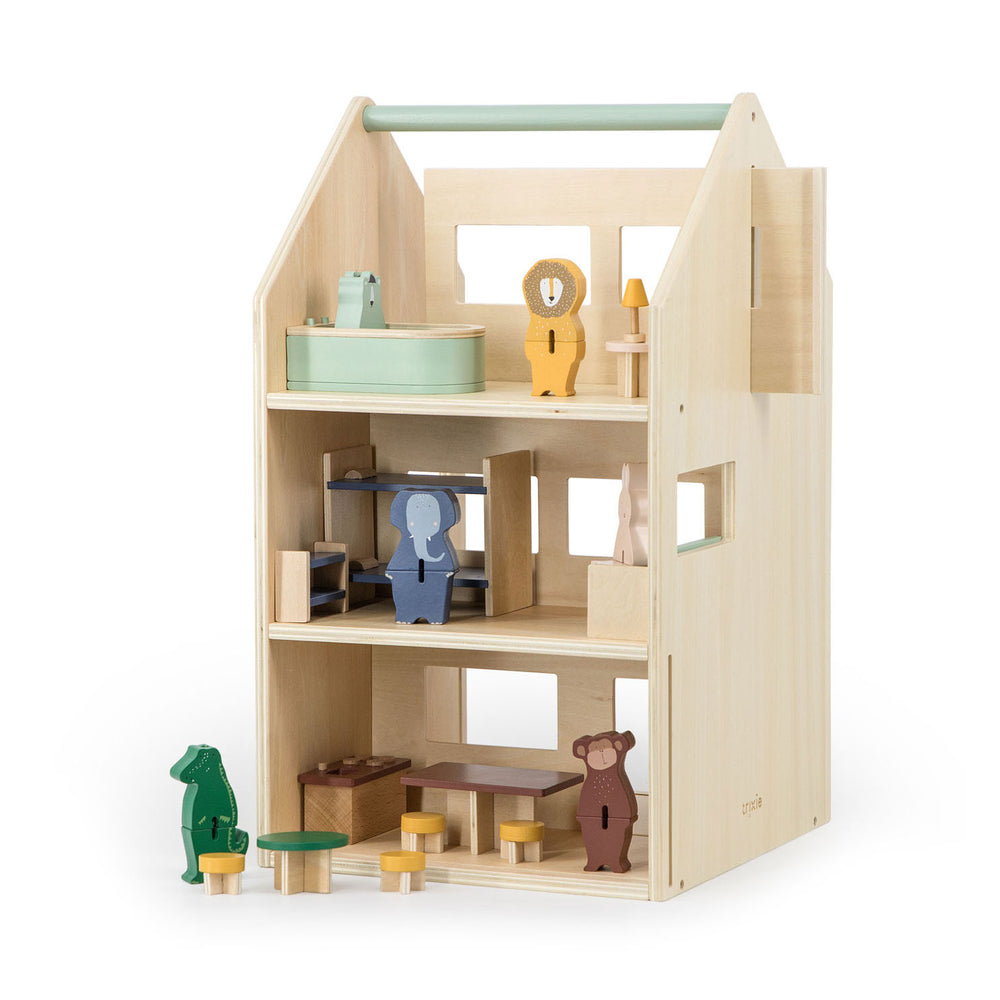 Trixie houten poppenhuis met accessoires