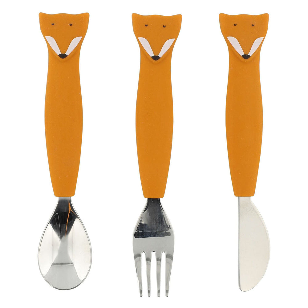 Trixie siliconen eetset - mr. fox, 3st.