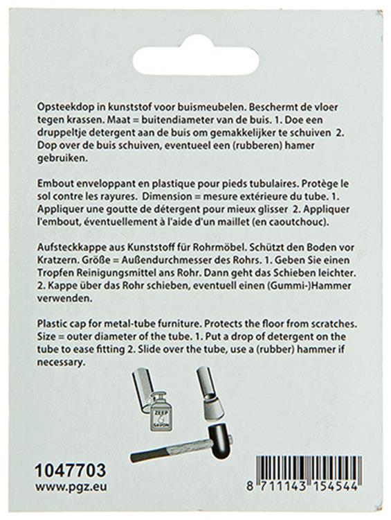 Mack 1047703 - opsteekdop kunststof zwart ø 19 mm 4 st pcs | 6 stuks