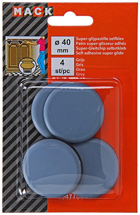 Mack 1047704 - super glijpastille zelfklevendgrijs ø 40 mm 4 st pcs | 12 stuks