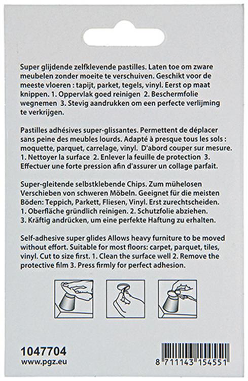 Mack 1047704 - super glijpastille zelfklevendgrijs ø 40 mm 4 st pcs | 12 stuks