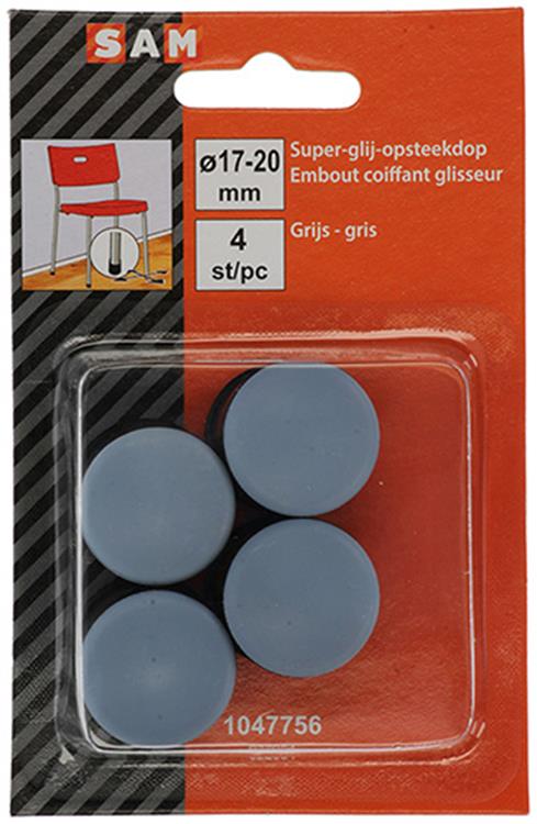 Mack 1047756 - super-glij-opsteekdop grijs ø 17 - 20 mm 4 st pcs | 6 stuks