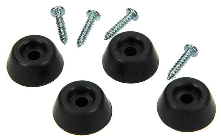 Mack 1047662 - stootdop rubber + schroef zwart ø 22 mm 4 st pcs | 6 stuks