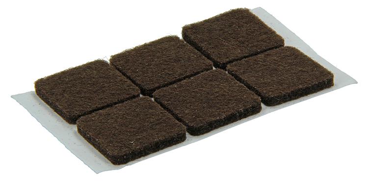 Mack 1047710 - viltpastille zelfklevend bruin 19 x 19 mm 18 st pcs | 12 stuks