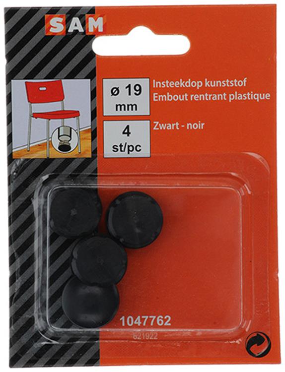 Mack 1047762 - insteekdop kunstsstof zwart ø 19 mm 4 st pcs | 6 stuks