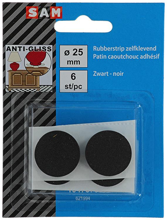 Mack 1047670 - rubberstrip zelfklevend zwart ø 25 mm 6 st pcs | 12 stuks