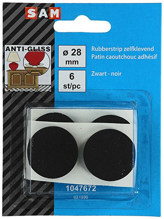 Mack 1047672 - rubberstrip zelfklevend zwart ø 28 mm 6 st pcs | 12 stuks