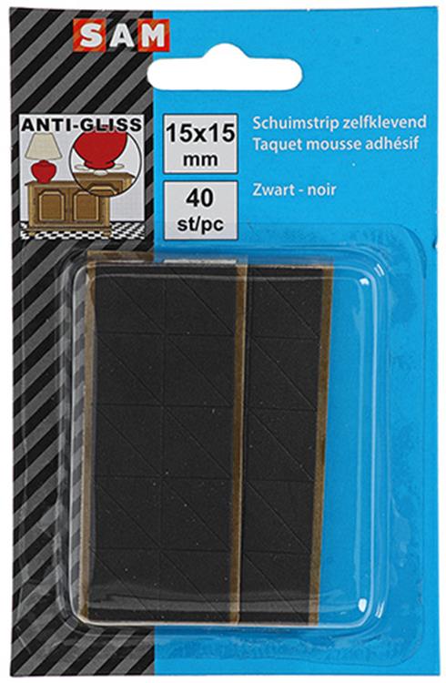 Mack 1047675 - schuimstrip zelfklevend zwart 15 x 15 mm 40 st pcs | 6 stuks