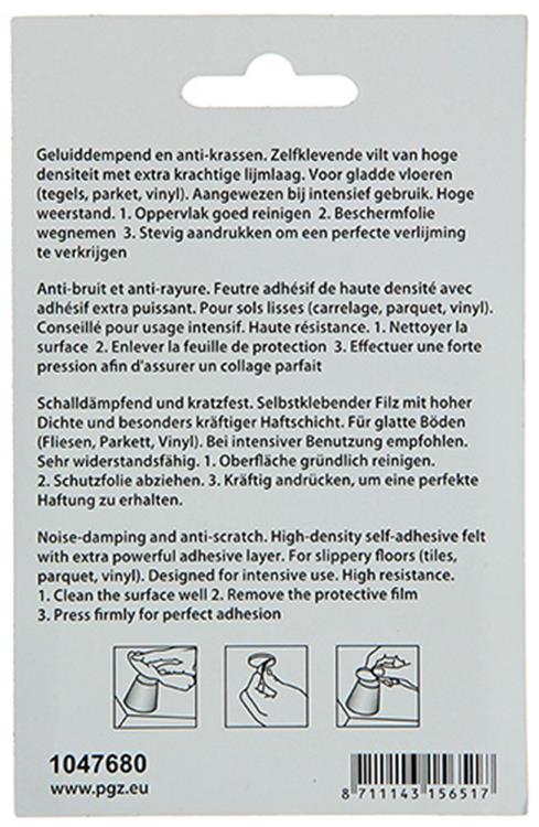 Mack 1047680 - viltpastille zelfklevend bruin ø 22 mm 12 st pcs | 12 stuks