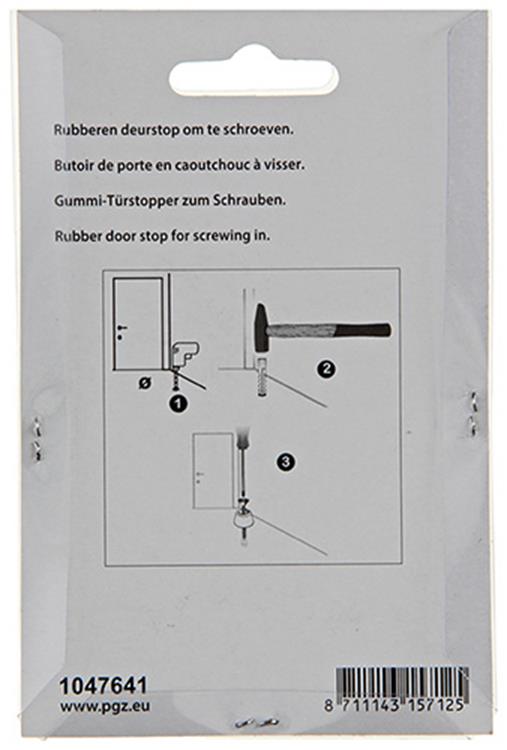 Mack 1047641 - deurstop rubber + schroef grijs 40 x 75 mm 2 st pcs | 6 stuks