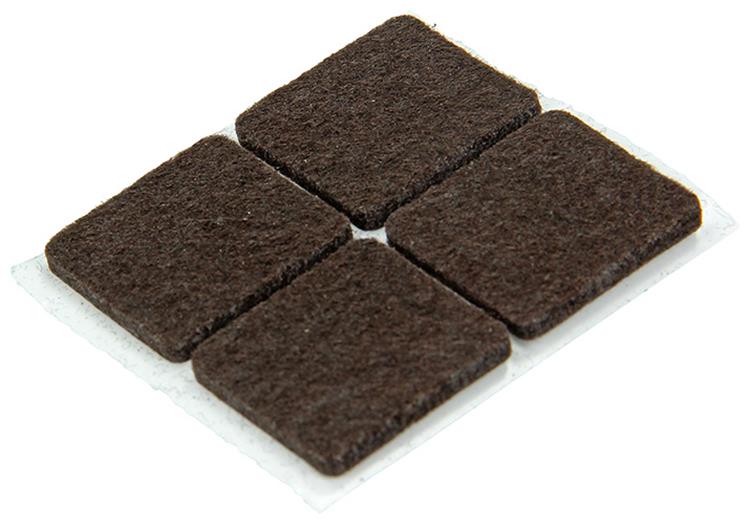 Mack 1047695 - viltpastille zelfklevend bruin 25 x 25 mm 12 st pcs | 12 stuks