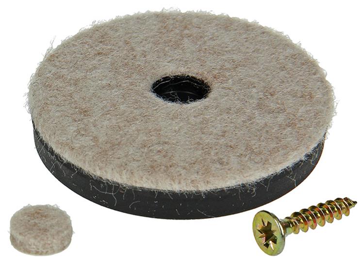 Mack 1048772 - versterkte vilt + schroef bruin ø 50 mm 4 st pcs | 6 stuks