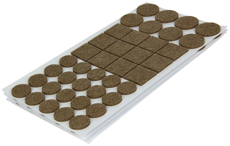 Mack 1048760 - assortiment zelfklevend vilt bruin | 12 stuks