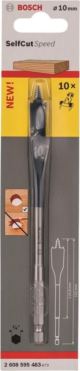 Bosch - speedborenset self cut speed, zeskant 10 x 152 mm
