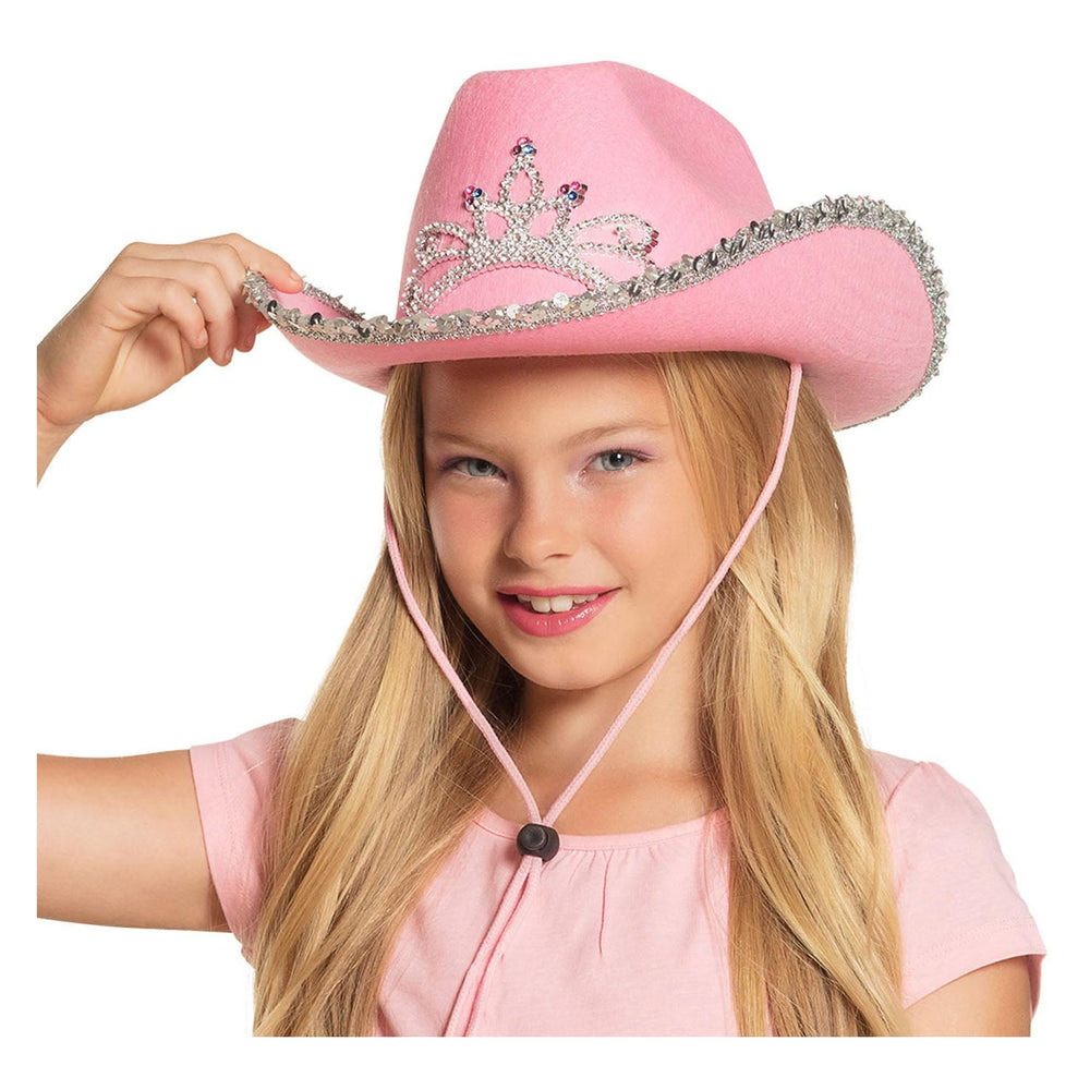 Boland kinderhoed glimmer roze