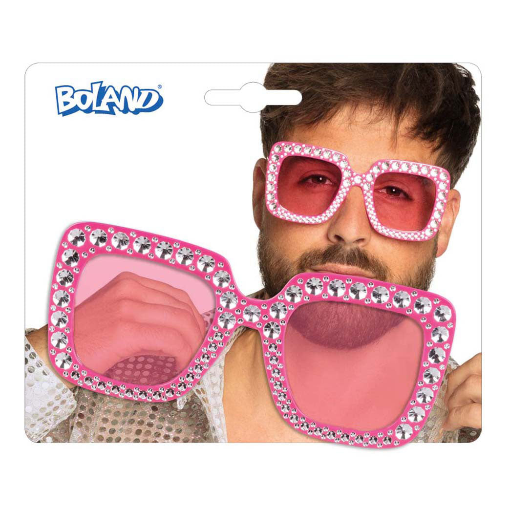 Boland partybril blingbling felroze