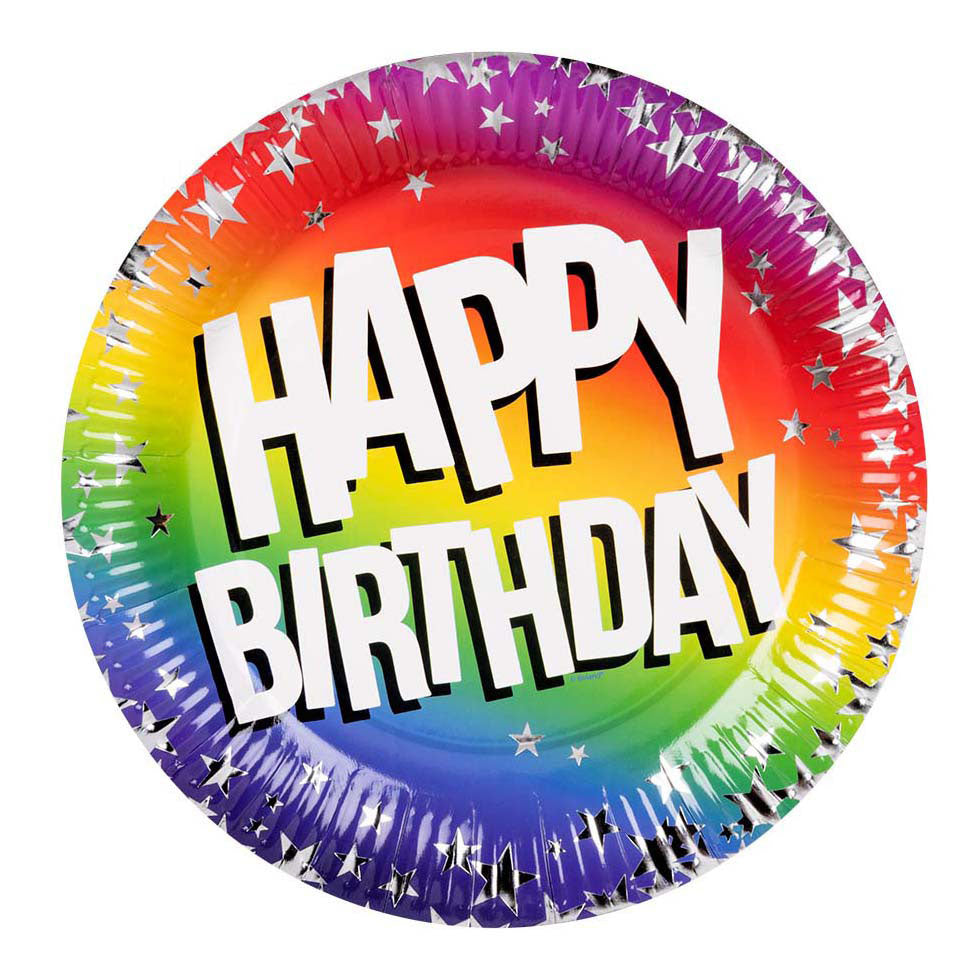 Boland papieren borden happy birthday 23cm, 10st.