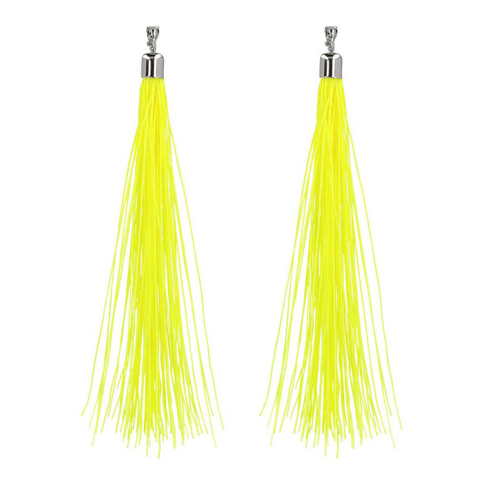 Boland oorbellen festival neon geel, 20cm