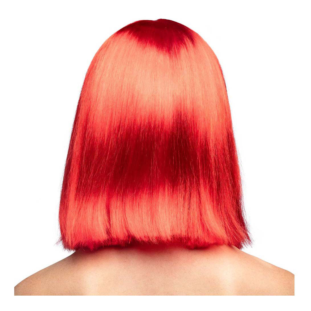 Boland pruik dans neon rood