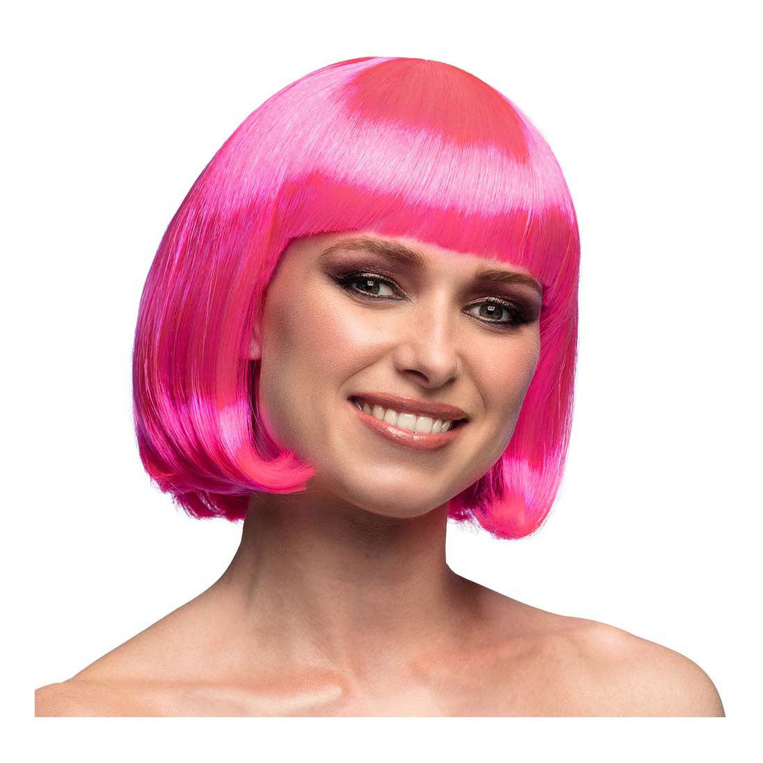 Boland pruik cabaret roze