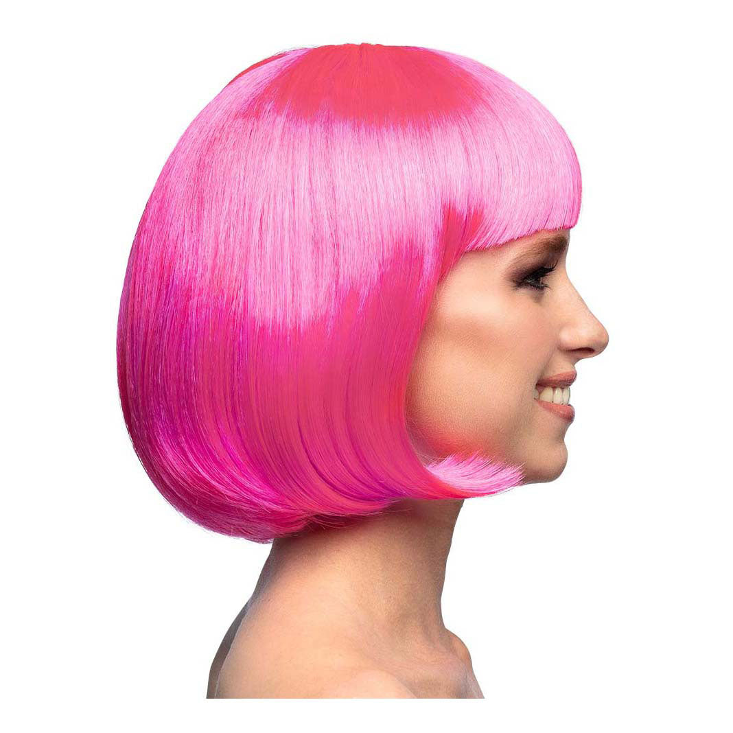 Boland pruik cabaret roze