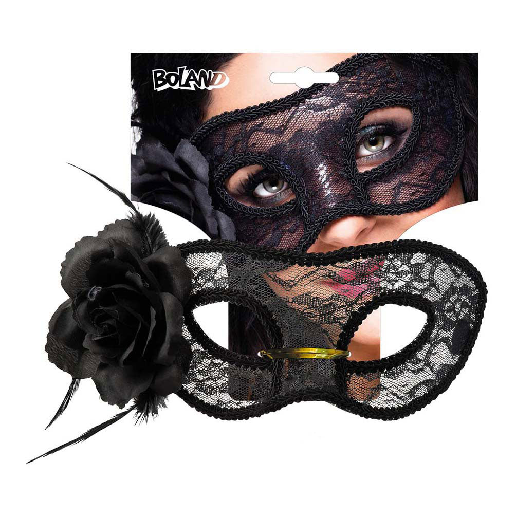 Boland kanten oogmasker mystiek zwart