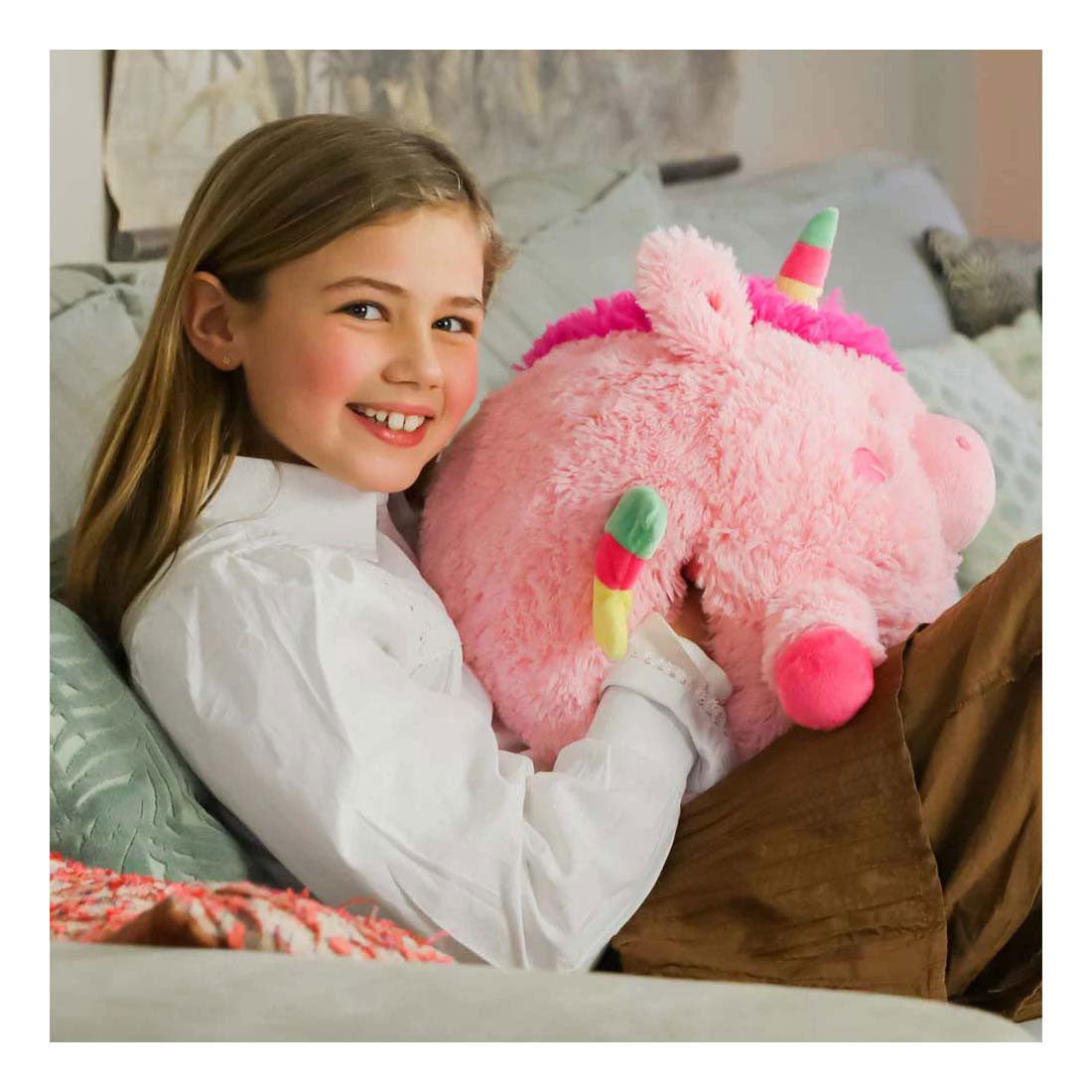 Noxxiez handwarmer knuffelkussen eenhoorn
