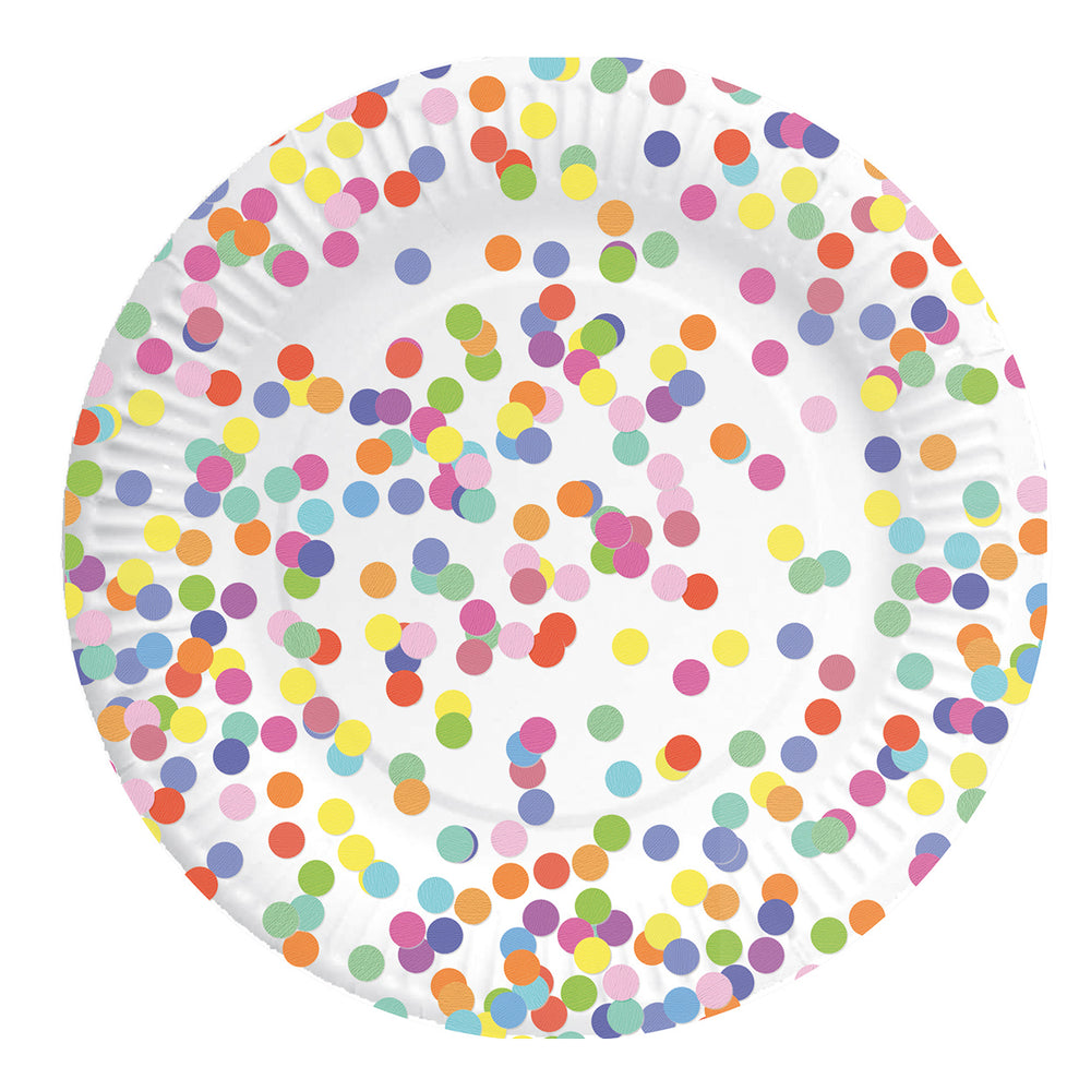 Haza Whitebeard plates confetti, 8ct.