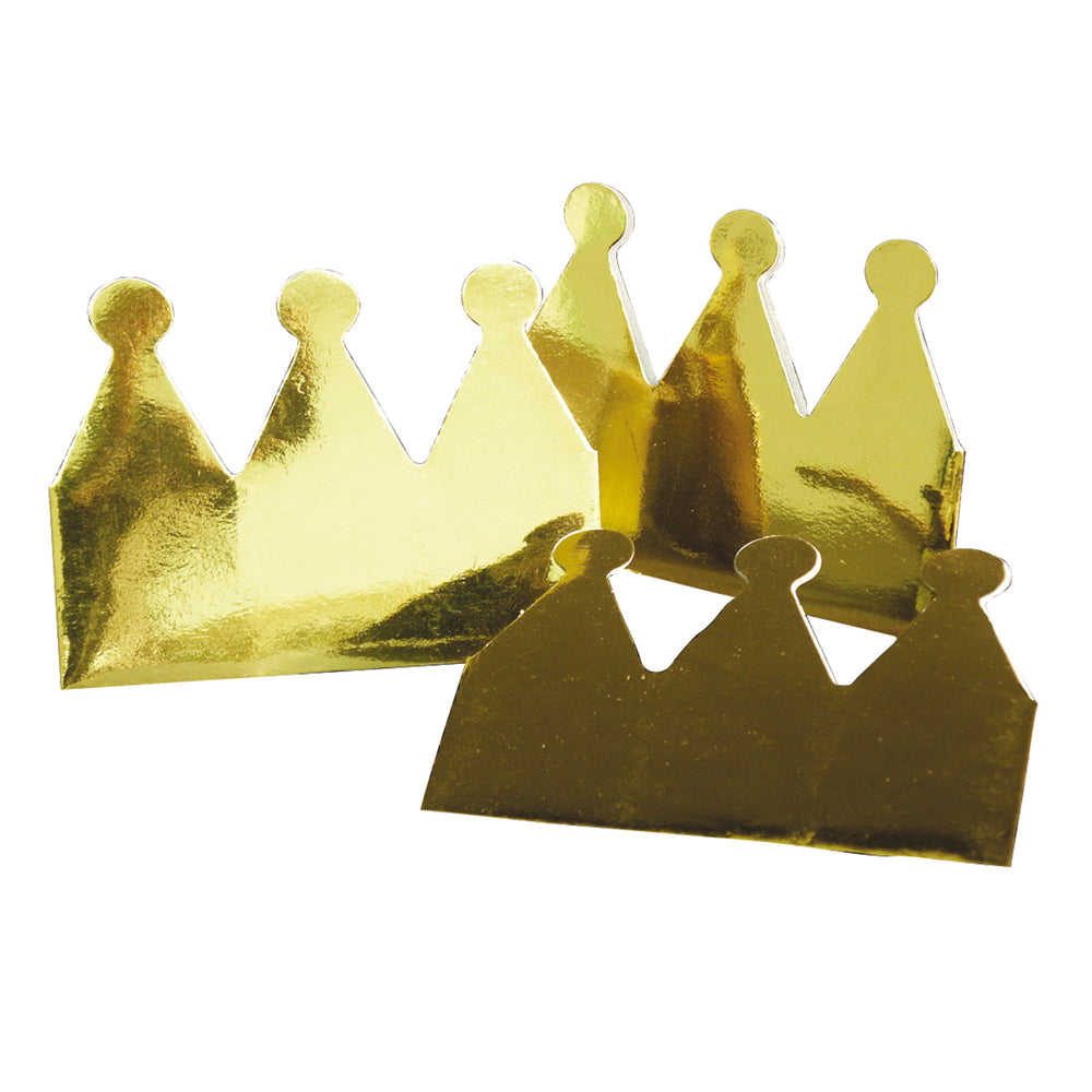 Haza white beard crowns gold metallic, 6pcs.
