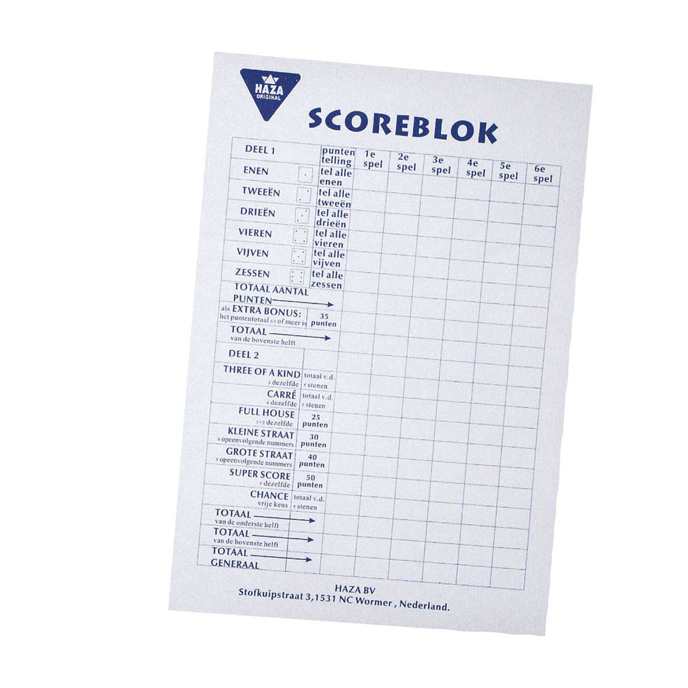 Haza Whitebeard Scorepad Large, 50 sheets