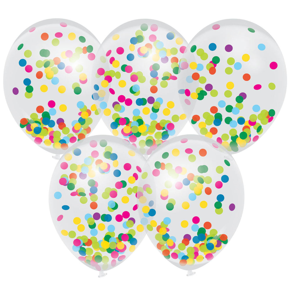 Haza whitebeard confetti balloons color, 5 pcs.