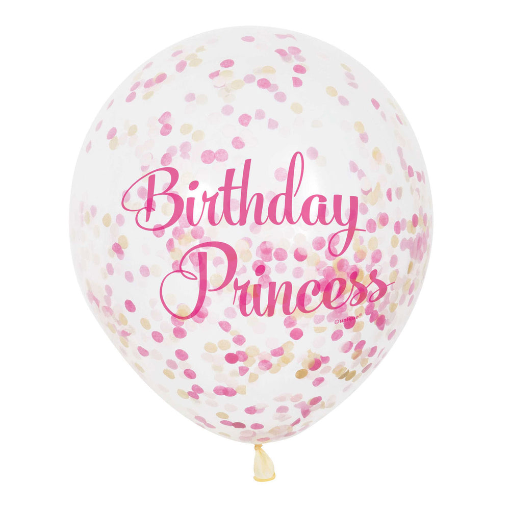 Haza Whitebeard confetti balloons princess, 6 pc.