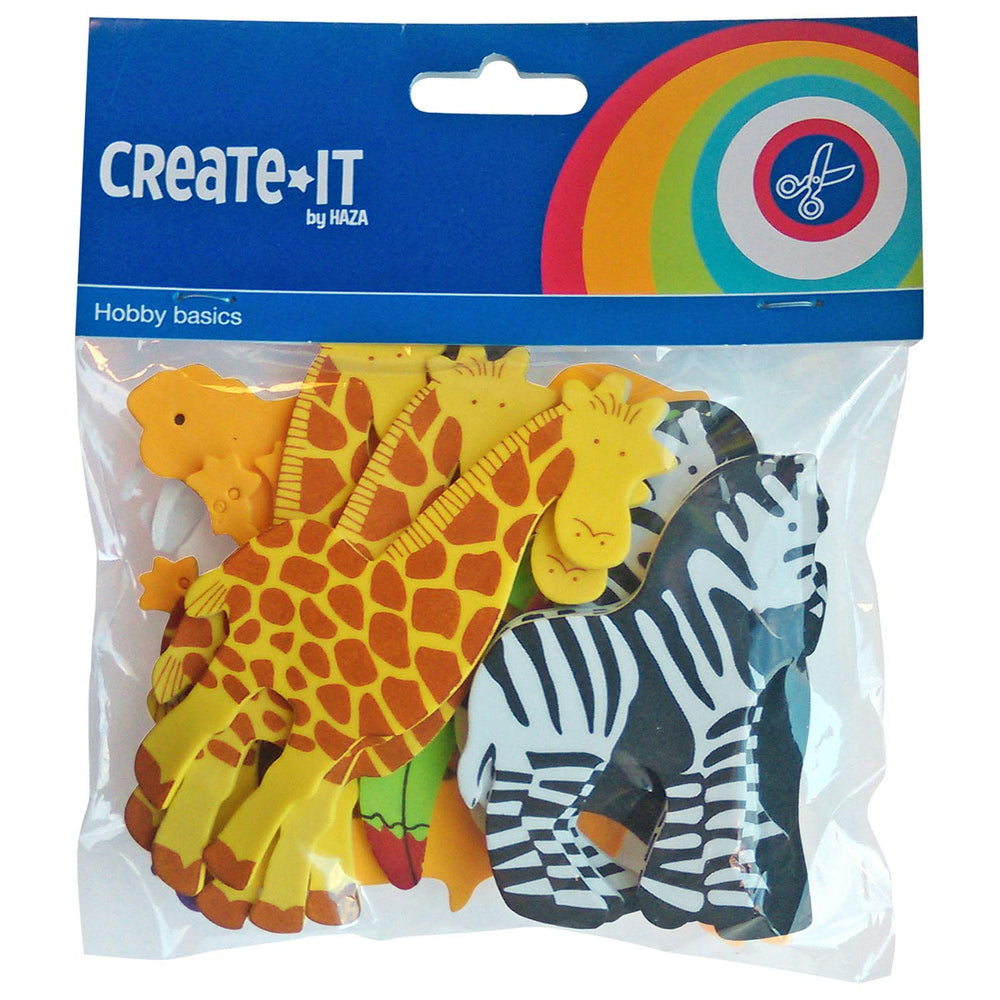 Haza whitebeard foam animal stickers, 32 pcs.