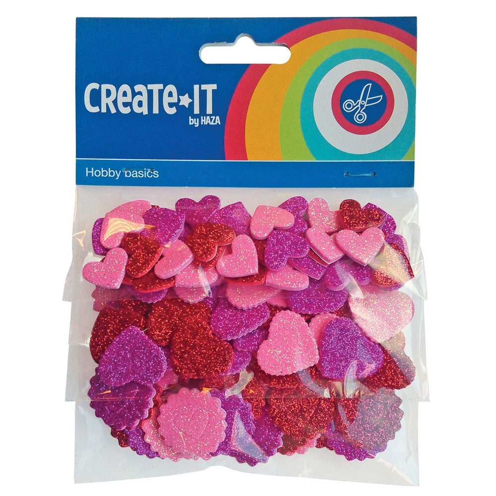 Haza Whitebeard foam stickers hearts and circles, 132 pcs.