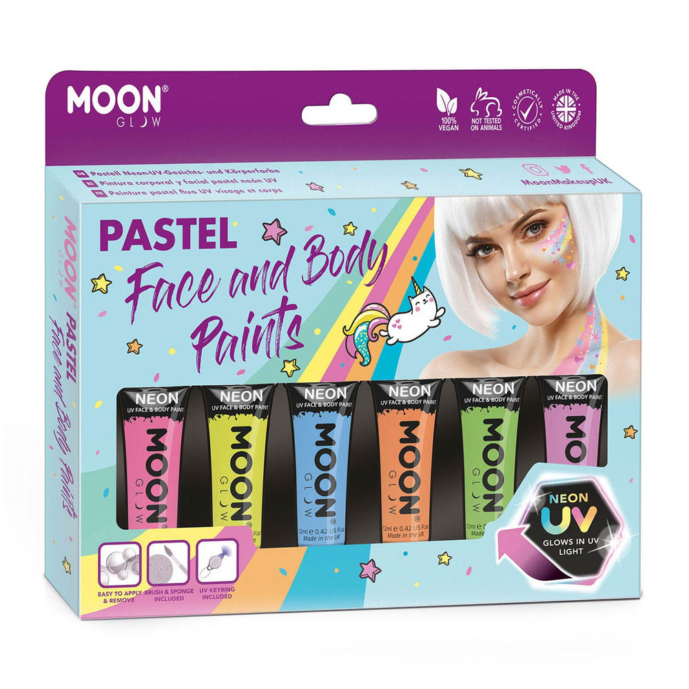 Haza Whitebeard Face Body Paint Makeup Set - Pastel Neon