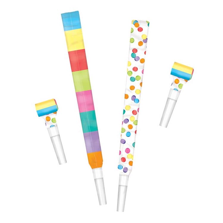 Haza white beard blowouts confetti, 6pc.