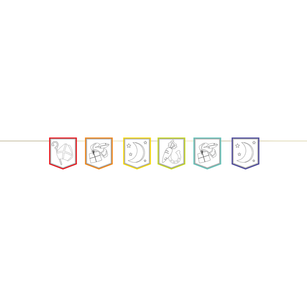 Haza white beard color your own flag line Sinterklaas, 4mtr.