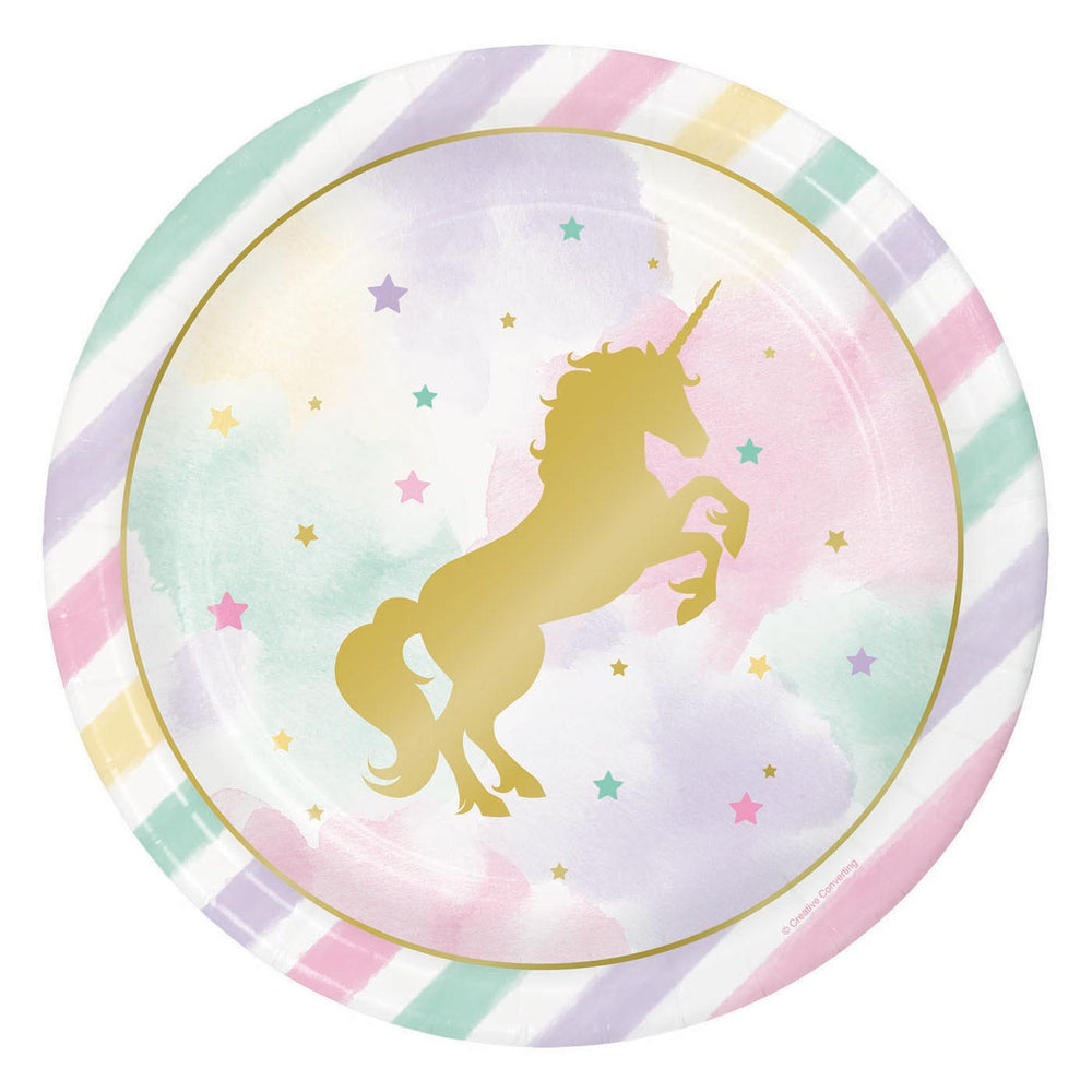 Haza Whitebeard Unicorn Plates, 8 ct.