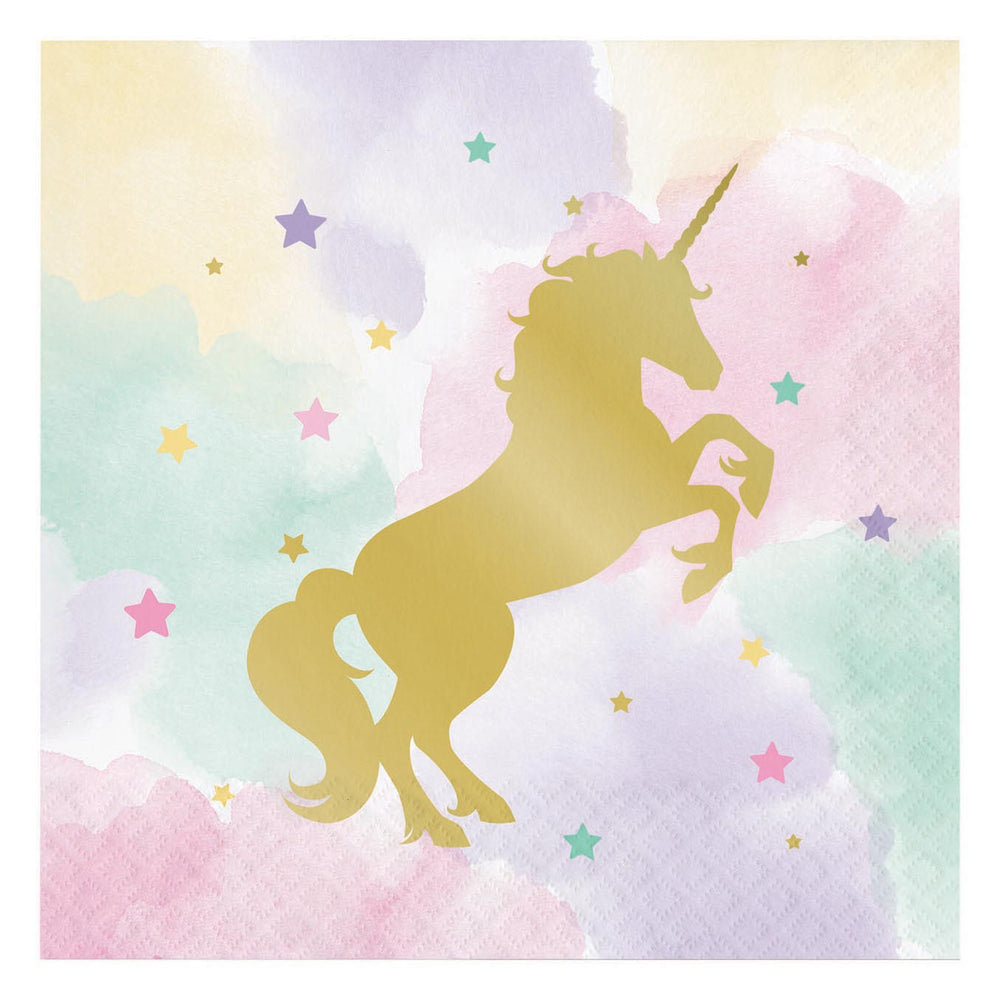 Haza Whitebeard unicorn napkins, 16 pcs.