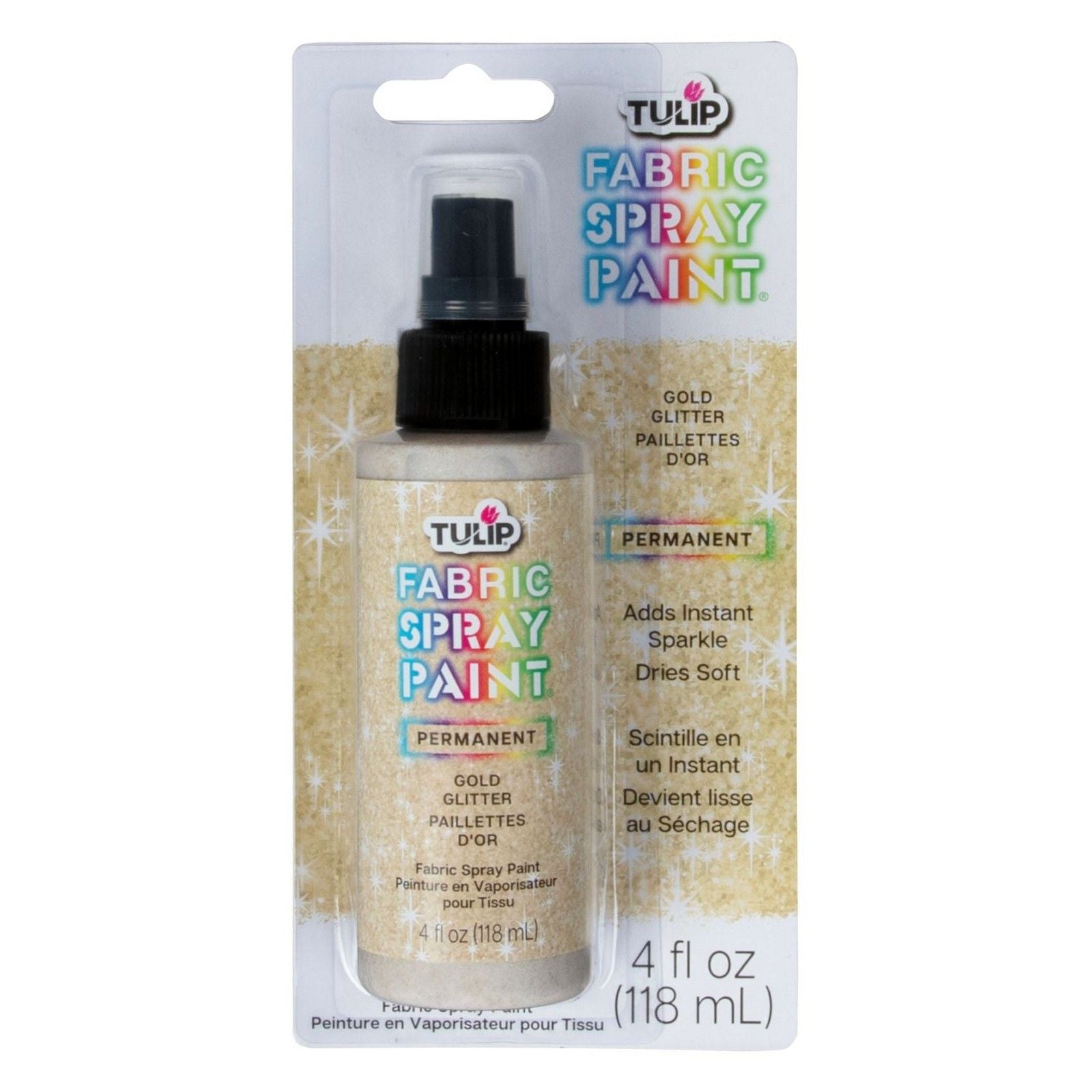 Tulip • fabric glitter spray paint glistening gold