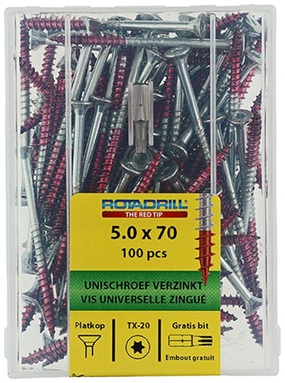Rotadrill 1040001 - universeelschroef vktx vz 5.0x70mm (100) | 4 stuks