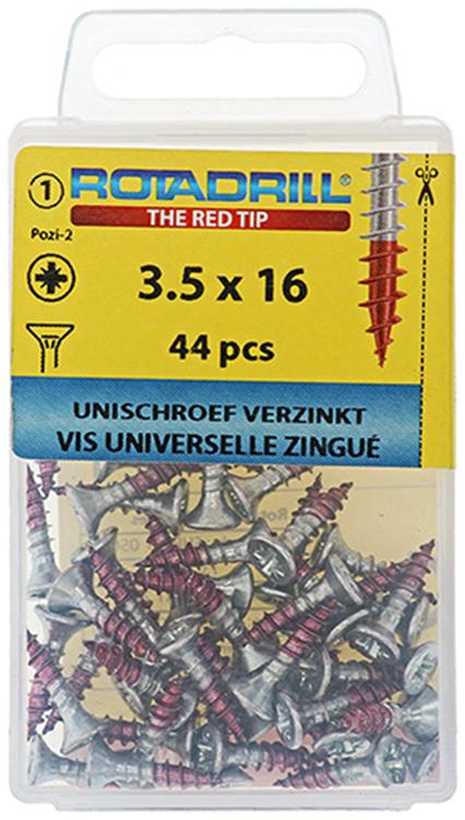 Rotadrill 1039772 - universeelschroef vk pzd vz 3.5x16mm (44) | 6 stuks