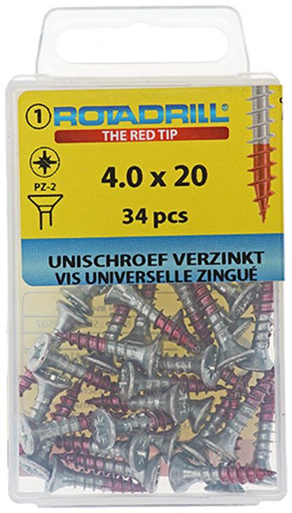 Rotadrill 1039775 - universeelschroef vk pzd vz 4.0x20mm (34) | 6 stuks