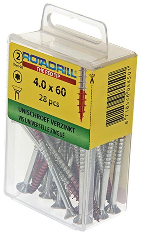 Rotadrill 1039940 - universeelschroef vktx vz 4.0x60mm (28) | 6 stuks