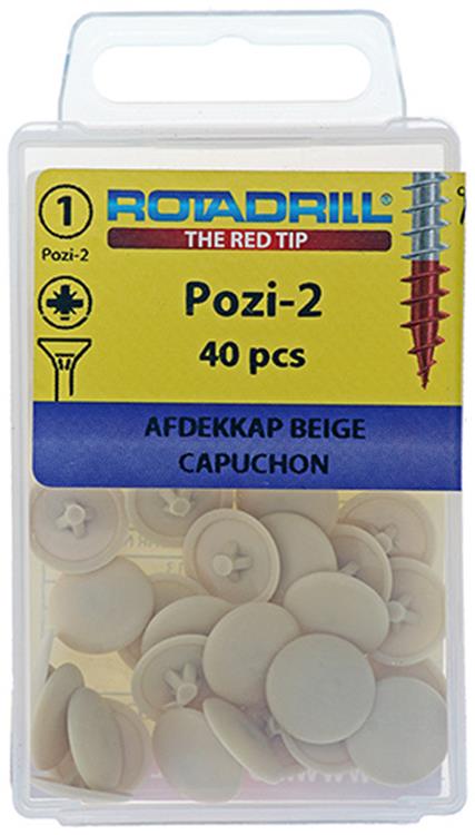 Rotadrill 1039837 - afdekkapje pzd 2 beige (40) | 6 stuks