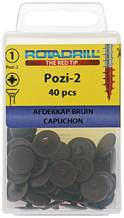 Rotadrill 1039838 - afdekkapje pzd 2 bruin (40) | 6 stuks